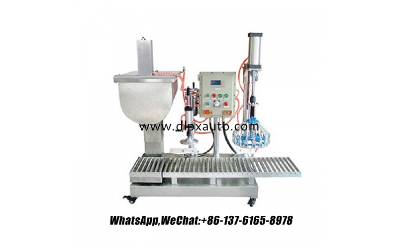 25 升桶裝設備，用于帶壓蓋的膠水涂料液體填充機