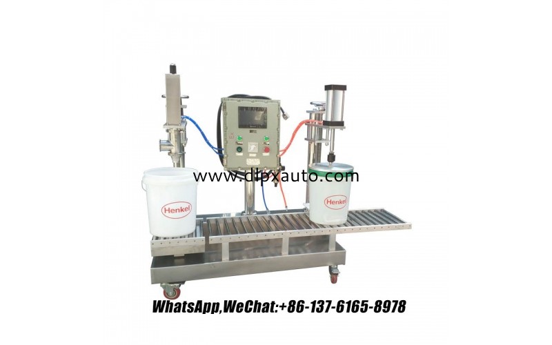 半自動(dòng) 5L 至 25L 灌裝機(jī) -完美的油漆、膠水、涂料、發(fā)動(dòng)機(jī)油、潤(rùn)滑劑、洗滌劑和農(nóng)藥