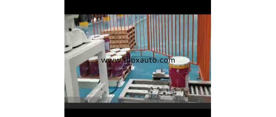 全自動桶裝機器人灌裝碼垛生產線